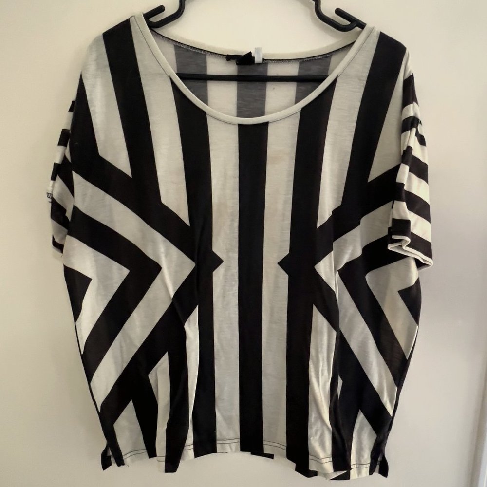 Black & White Blouse Top